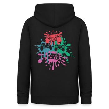 Pixel-Controller – Retro Gaming Design - Frauen Hoodie - Schwarz - Hinten - AI Model Female 172 light (172cm)