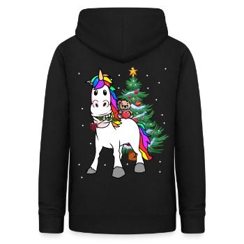 Licorne Noël Noël - Sweat à capuche Femme - noir - Dos - AI Model Female 172 light (172cm)