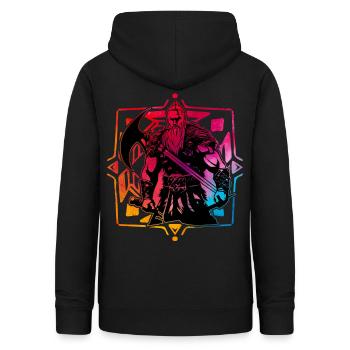 Wikinger - Frauen Hoodie - Schwarz - Hinten - AI Model Female 172 light (172cm)