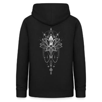 Mystical Lotus Flower Mandala Mindfulness Gothic - Frauen Hoodie - Schwarz - Hinten - AI Model Female 172 light (172cm)