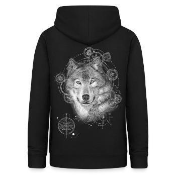 WOLF MYSTISCH NATUR GEIST SPIRITUALITÄT NATUR - Frauen Hoodie - Schwarz - Hinten - AI Model Female 172 light (172cm)