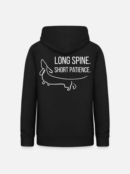 Kurzbeinig. Dickköpfig. Dackel. - Frauen Hoodie - Schwarz