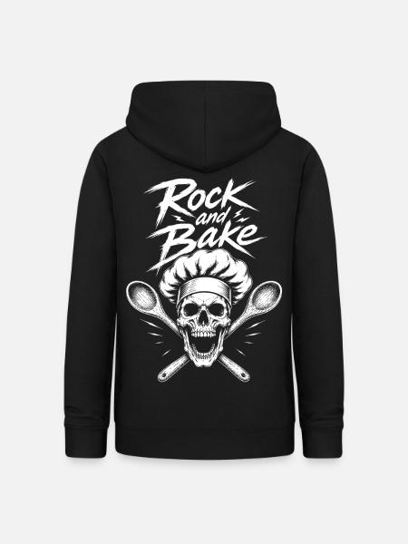 Rock and Bake Schädel Motiv - Frauen Hoodie - Schwarz