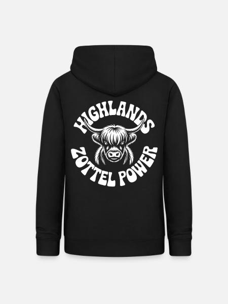 Hochland-Kuh Power Logo - Frauen Hoodie - Schwarz