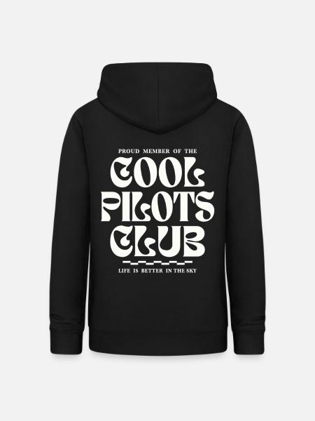 Cool Pilots Club Luftfahrt Design - Frauen Hoodie - Schwarz