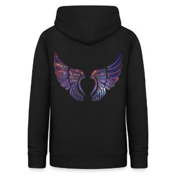 Engelsfluegel - Frauen Hoodie - Schwarz - Hinten - AI Model Female 172 light (172cm)