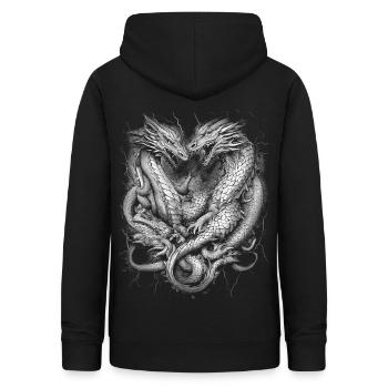 TRIBAL DRAGON GOTHIQUE TATOUAGE TATTOO METAL - Sweat à capuche Femme - noir - Dos - AI Model Female 172 light (172cm)