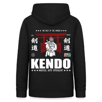 cooles Kendo Kampfsport Design mit Kanji - Frauen Hoodie - Schwarz - Hinten - AI Model Female 172 light (172cm)