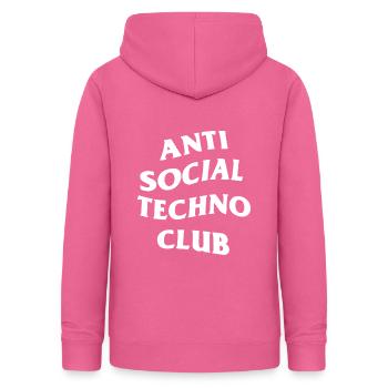 Anti Social Techno Club - Frauen Hoodie - Pink - Hinten - AI Model Female 172 light (172cm)