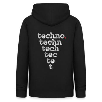 Techno - Frauen Hoodie - Schwarz - Hinten - AI Model Female 172 light (172cm)