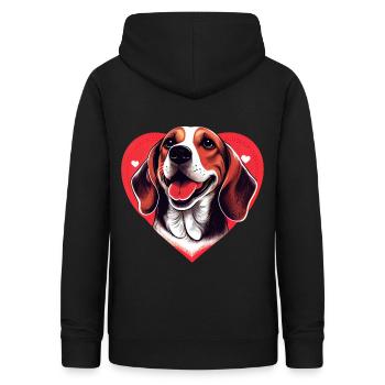 happy Beagle Dog mit Herz - Frauen Hoodie - Schwarz - Hinten - AI Model Female 172 light (172cm)