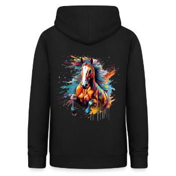 Pferd, Pferd - Frauen Hoodie - Schwarz - Hinten - AI Model Female 172 light (172cm)