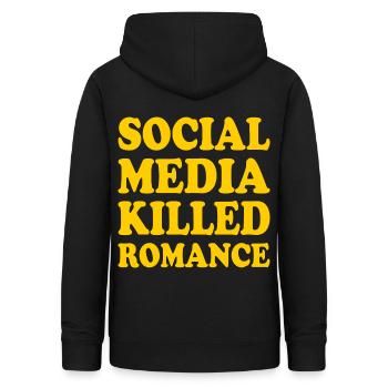 social media killed romance - Sweat à capuche Femme - noir - Dos - AI Model Female 172 light (172cm)