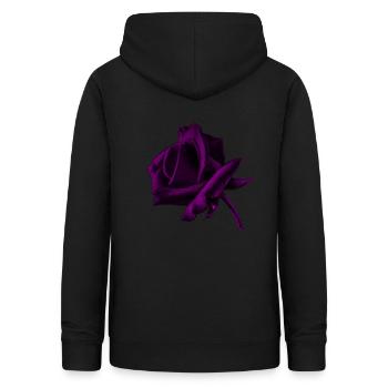 Fleur rose - Sweat à capuche Femme - noir - Dos - AI Model Female 172 light (172cm)