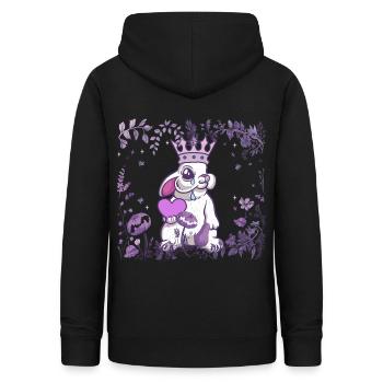 Hase König Herz Fantasy Kaninchen Märchen - Frauen Hoodie - Schwarz - Hinten - AI Model Female 172 light (172cm)