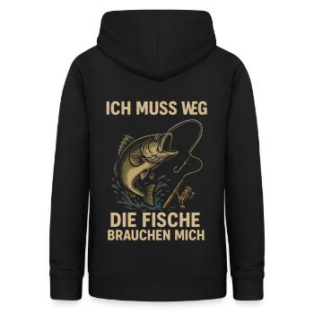 Pêche canne à pêche Sport Nature Adventure - Sweat à capuche Femme - noir - Dos - AI Model Female 172 light (172cm)