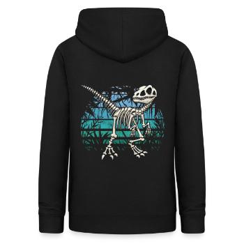 Skelett Raptor Velociraptor blauer Dschungel Dino - Frauen Hoodie - Schwarz - Hinten - AI Model Female 172 light (172cm)