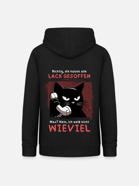 Lack gesoffen? Wieviel?! – Genervte Telefonkatze - Frauen Hoodie - Schwarz