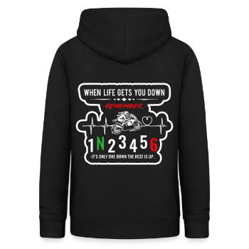 Quand la vie vous déprime - Moto / Moto - Sweat à capuche Femme - noir - Dos - AI Model Female 172 light (172cm)