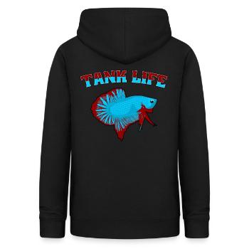Betta Kampffisch Plakat Aquarium Aquarianer Scaper - Frauen Hoodie - Schwarz - Hinten - AI Model Female 172 light (172cm)