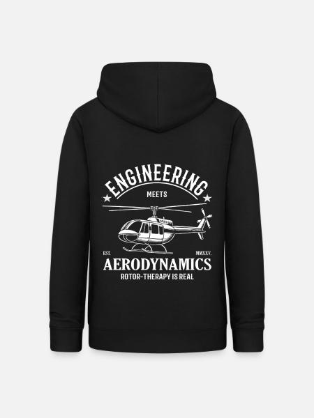 Hubschrauber – Engineering meets Aerodynamics - Frauen Hoodie - Schwarz