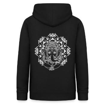 Ganesha Hindu Mandala Tribal - Frauen Hoodie - Schwarz - Hinten - AI Model Female 172 light (172cm)