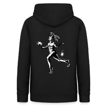 Court jester medieval amusement costume clumsy - Women's Hoodie - black - Back - AI Model Female 172 light (172cm)
