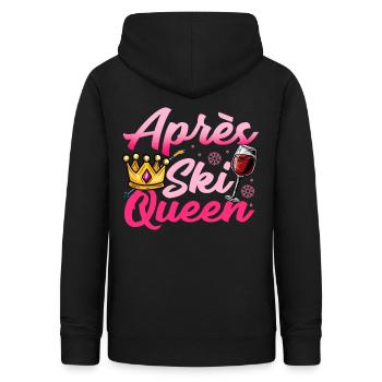Apres ski Mädchen T-Shirt Wein Alkohol Party Queen - Frauen Hoodie - Schwarz - Hinten - AI Model Female 172 light (172cm)