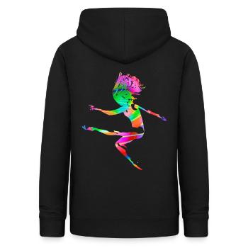 Fraktal & Regenbogen, Nerd Geschenk, Tänzer & bunt - Frauen Hoodie - Schwarz - Hinten - AI Model Female 172 light (172cm)