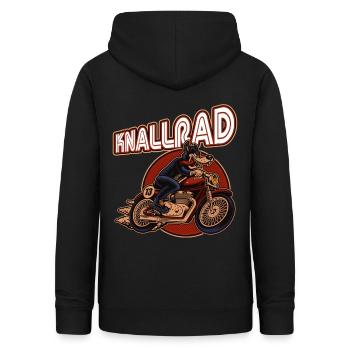 Knallrad fahren. Motorrad fahren. - Frauen Hoodie - Schwarz - Hinten - AI Model Female 172 light (172cm)