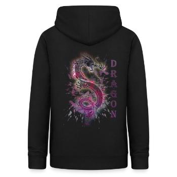 DRAGON DRACHE - Sweat à capuche Femme - noir - Dos - AI Model Female 172 light (172cm)
