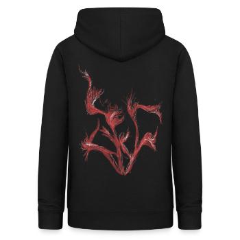 Abstrakter Baum - Frauen Hoodie - Schwarz - Hinten - AI Model Female 172 light (172cm)