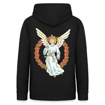 Schutzengel Beschützer Engel Rosenkranz spirituell - Frauen Hoodie - Schwarz - Hinten - AI Model Female 172 light (172cm)