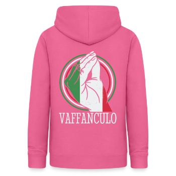 Funny Italian Italy Vaffanculo hand gesture - Women's Hoodie - pink - Back - AI Model Female 172 light (172cm)
