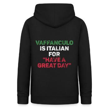 Vaffanculo signifie en italien Avoir un - Sweat à capuche Femme - noir - Dos - AI Model Female 172 light (172cm)