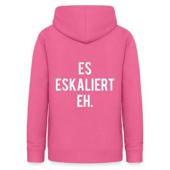 Es wird eh eskalieren - Frauen Hoodie - Pink - Hinten - AI Model Female 172 light (172cm)