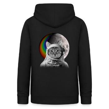 katze weltall - Frauen Hoodie - Schwarz - Hinten - AI Model Female 172 light (172cm)