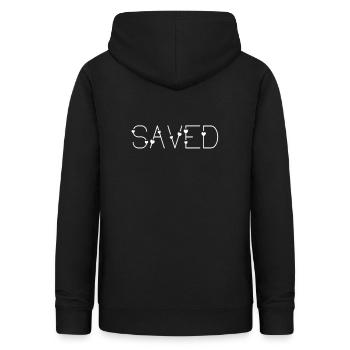 Saved - Frauen Hoodie - Schwarz - Hinten - AI Model Female 172 light (172cm)