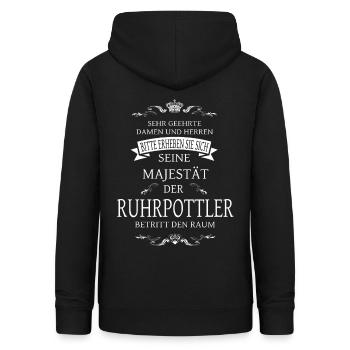 Seine Majestät der Ruhrpottler betritt den Raum - Frauen Hoodie - Schwarz - Hinten - AI Model Female 172 light (172cm)