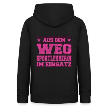 spAus dem Weg Sportlehrerin im Einsatz Design - Frauen Hoodie - Schwarz - Hinten - AI Model Female 172 light (172cm)