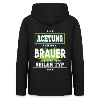 Brauer ist einfach ein geiler Typ T-Shirt - Frauen Hoodie - Schwarz - Hinten - AI Model Female 172 light (172cm)