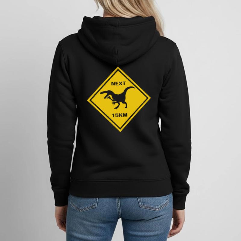 Bemærk Herrasaurus krydser vejen design Dame hoodie