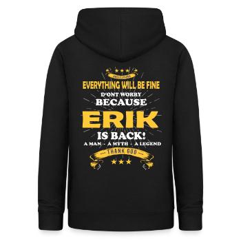Alles wird gut denn Erik Ist da Outfit - Frauen Hoodie - Schwarz - Hinten - AI Model Female 172 light (172cm)