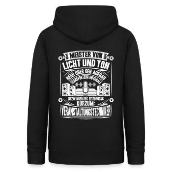 Veranstaltungstechniker Event Technician - Frauen Hoodie - Schwarz - Hinten - AI Model Female 172 light (172cm)
