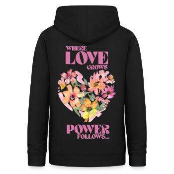 Where Love Grows, Love Follows - Frauen Hoodie - Schwarz - Hinten - AI Model Female 172 light (172cm)