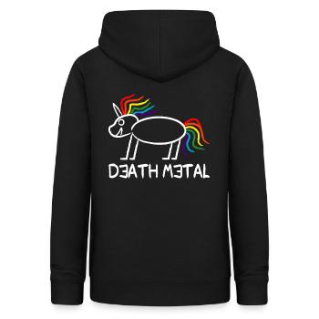 Licorne death metal - Sweat à capuche Femme - noir - Dos - AI Model Female 172 light (172cm)