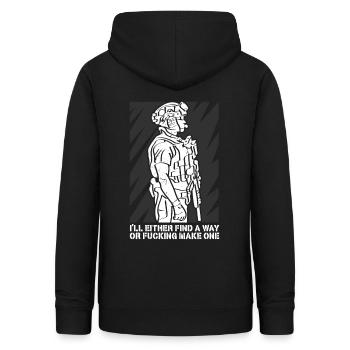 Bundeswehr Spezial Kommando Shirt Retro - Frauen Hoodie - Schwarz - Hinten - AI Model Female 172 light (172cm)