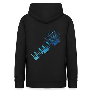 Synthétiseur clavier - Sweat à capuche Femme - noir - Dos - AI Model Female 172 light (172cm)
