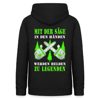 Motorsäge Legende Held cooler Spruch Geschenkidee - Frauen Hoodie - Schwarz - Hinten - AI Model Female 172 light (172cm)