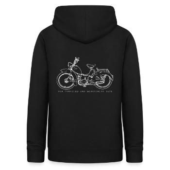 SIMSON - SR2 - DDR - VEB - Suhl - Frauen Hoodie - Schwarz - Hinten - AI Model Female 172 light (172cm)